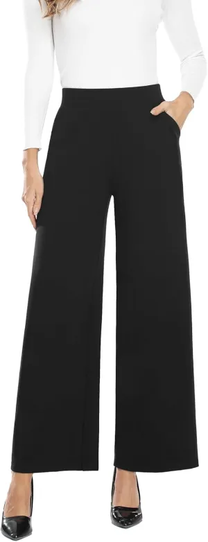 MISS MOLY Women's High Waist Wide Leg Palazzo Pants Business Casual Stretch Trousers Dress Pants