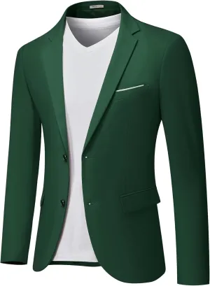 MrSure Men's Casual Blazer Slim Fit Two Buttons Suit Jackt, Lightweight Sport Coats for Daily