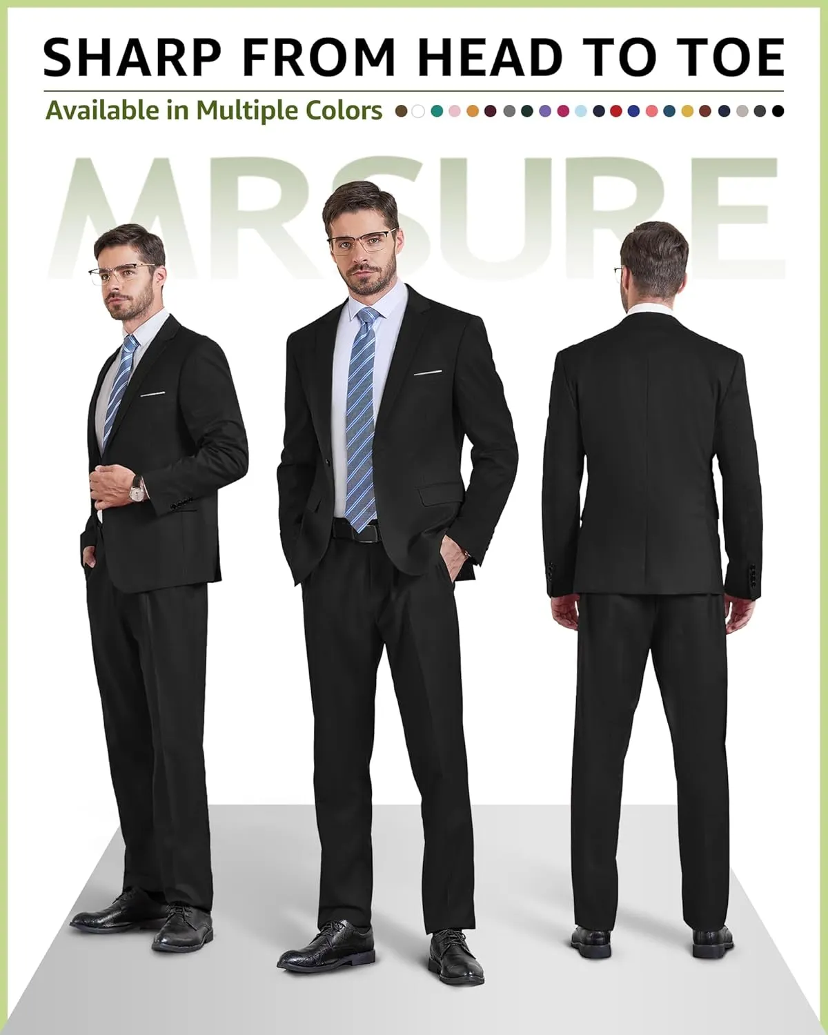 MrSure Men's Casual Blazer Slim Fit Two Buttons Suit Jackt, Lightweight Sport Coats for Daily