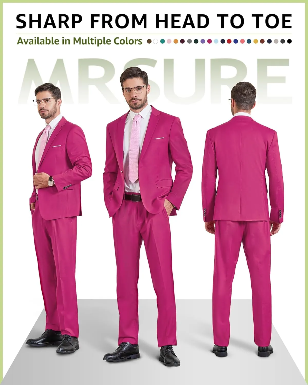 MrSure Men's Casual Blazer Slim Fit Two Buttons Suit Jackt, Lightweight Sport Coats for Daily