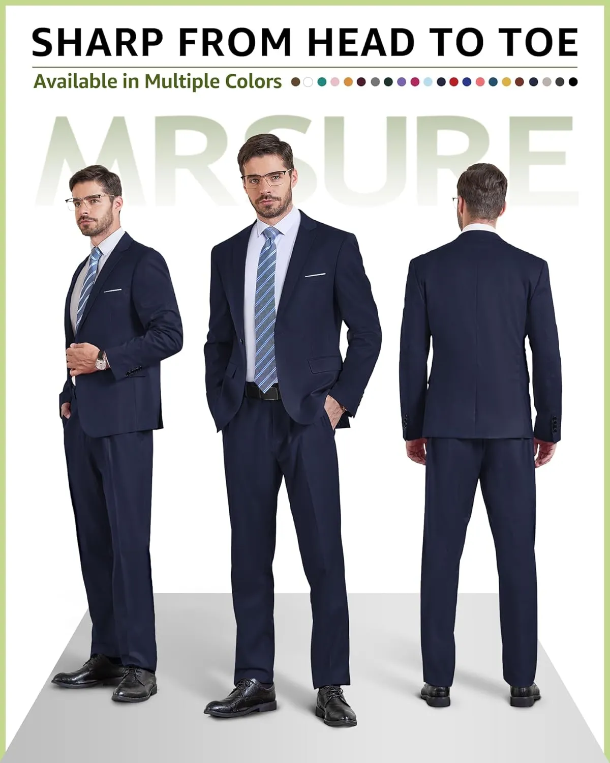 MrSure Men's Casual Blazer Slim Fit Two Buttons Suit Jackt, Lightweight Sport Coats for Daily