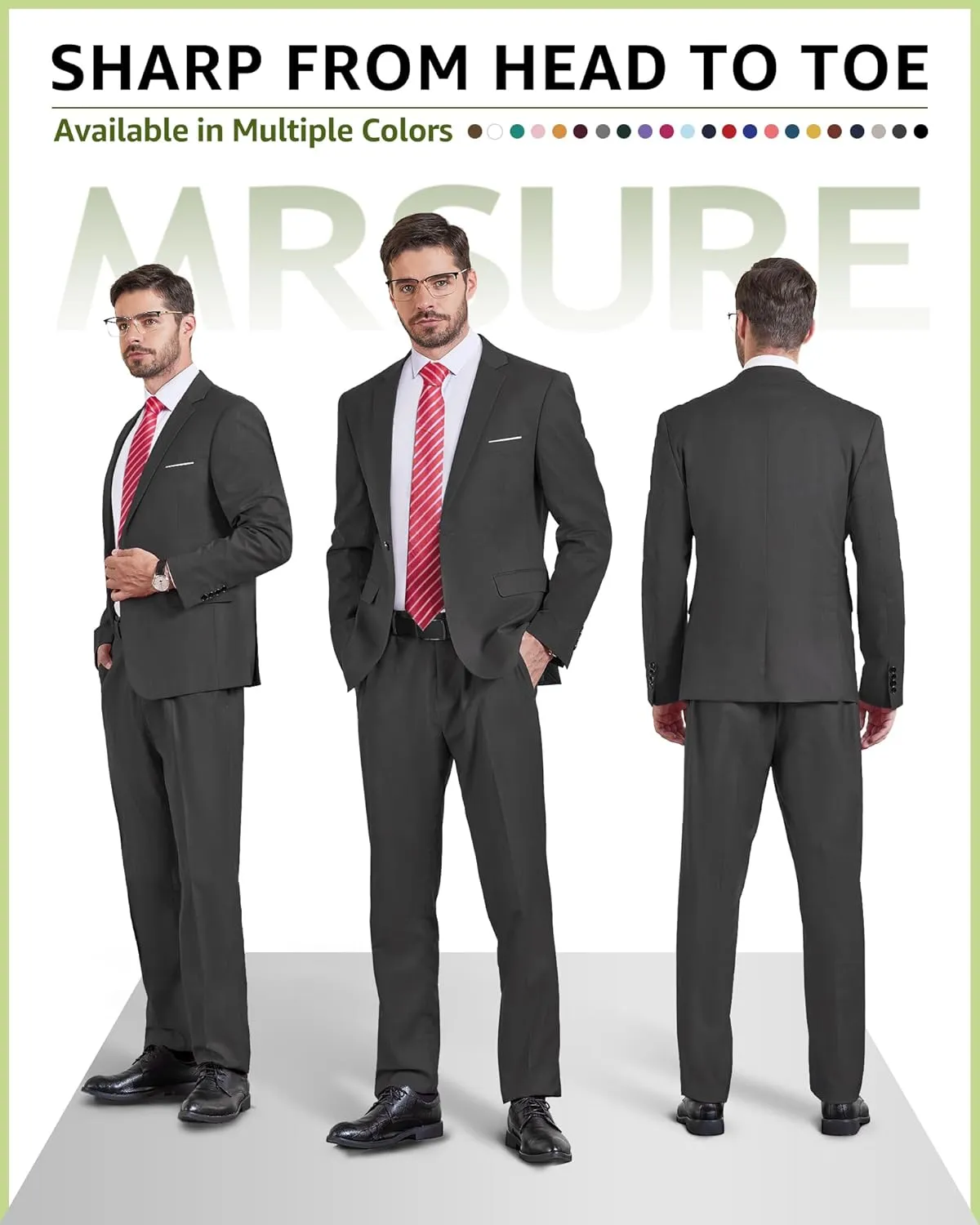 MrSure Men's Casual Blazer Slim Fit Two Buttons Suit Jackt, Lightweight Sport Coats for Daily