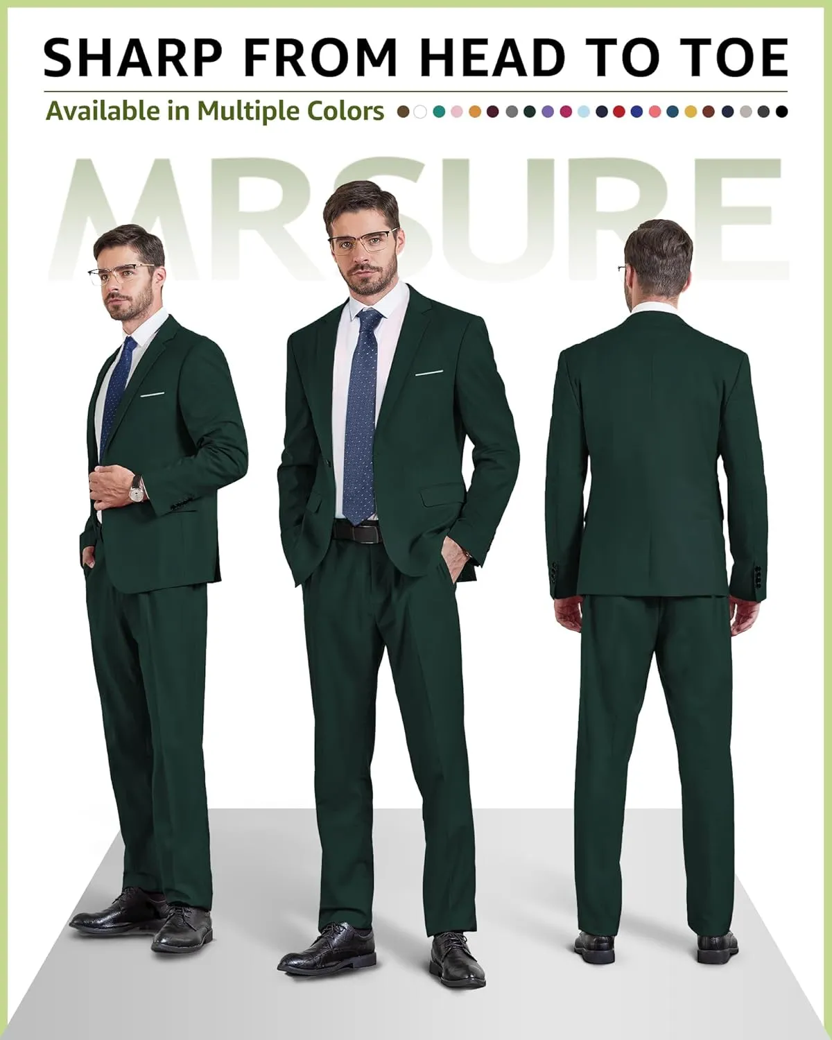 MrSure Men's Casual Blazer Slim Fit Two Buttons Suit Jackt, Lightweight Sport Coats for Daily