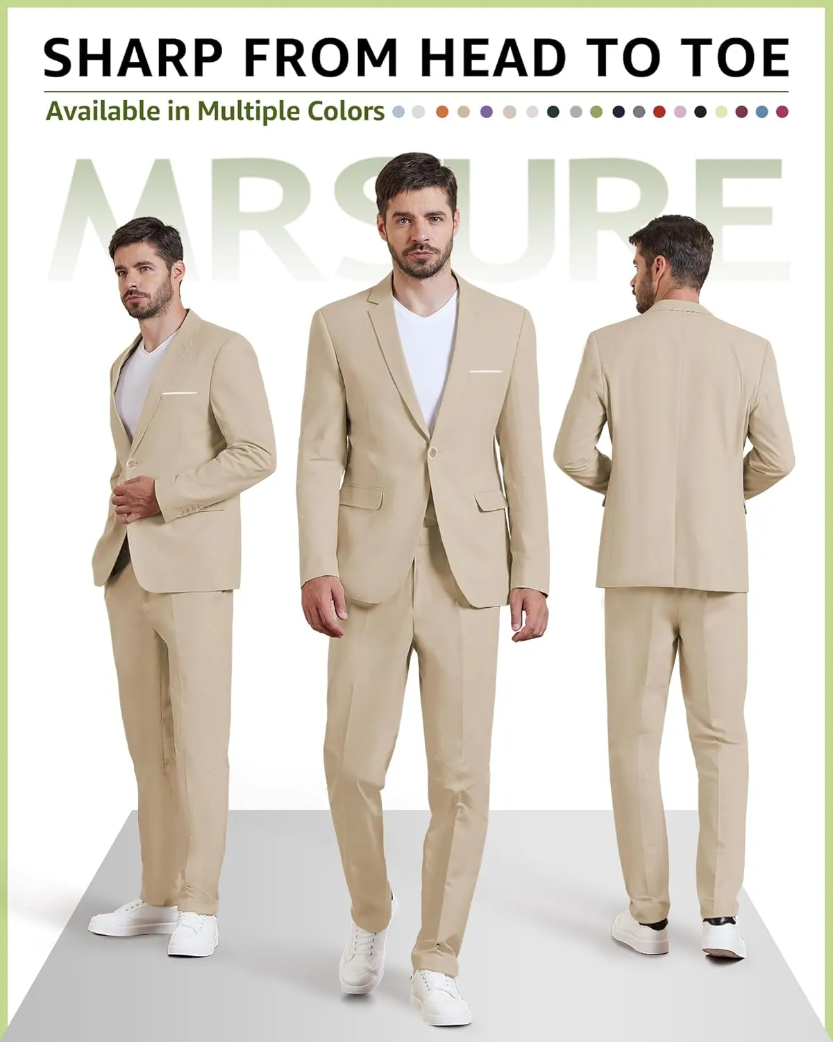 MrSure Mens Linen Blazer, Lightweight Casual Sport Coats, Solid Slim Fit Suit Jacket for Daily