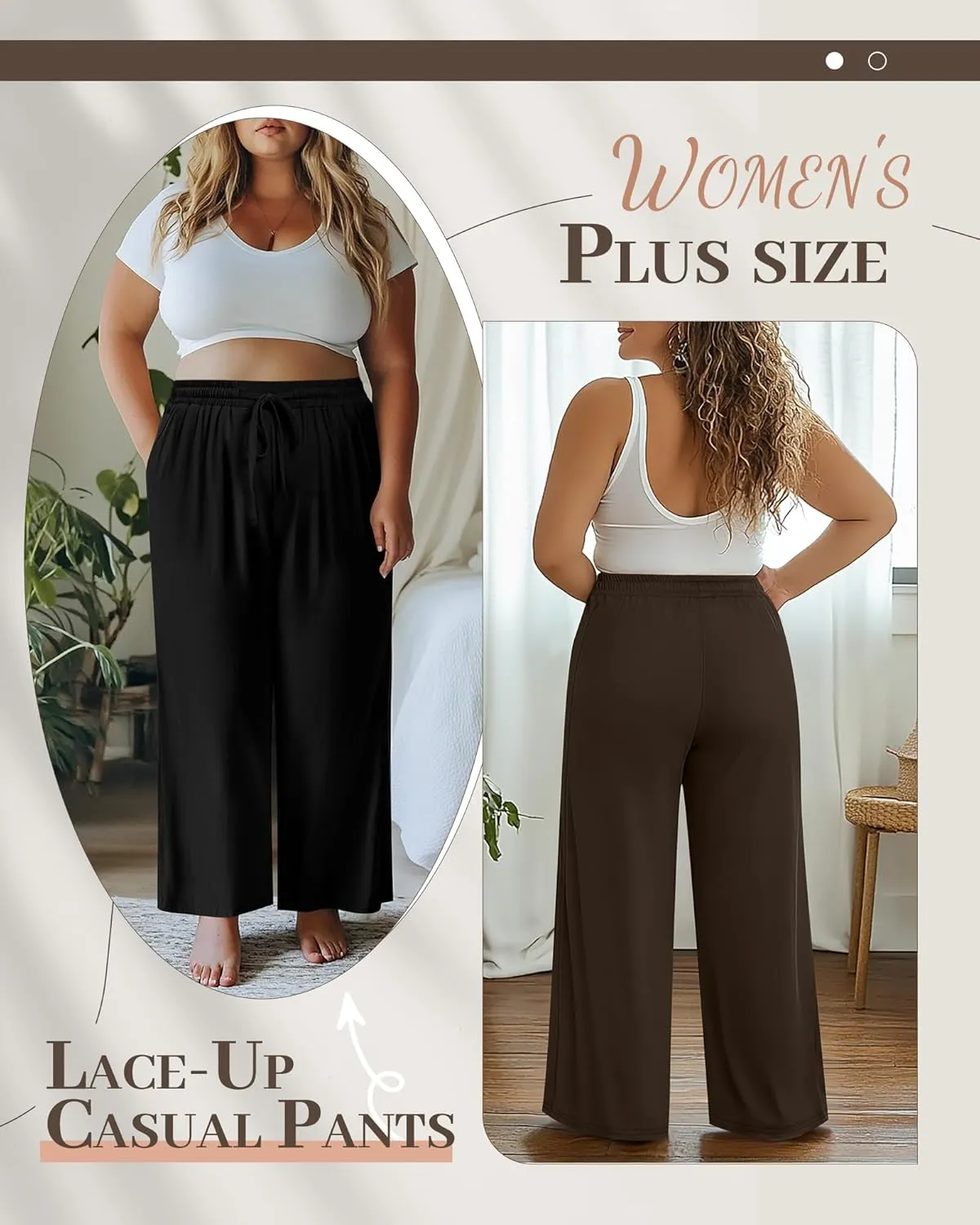 Neer 3 Pack Women's Plus Size Pants Wide Leg Lounge Yoga Pants Casual Baggy Drawstring High Waist Sweatpants with Pockets