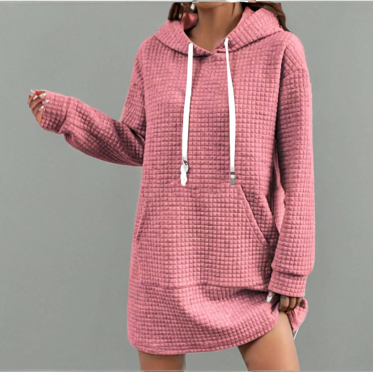 NREALY The Warmy Oversized Hoodie Dress for Womens Hoodies Pullover Long Sleeve Hoodies with Pocket