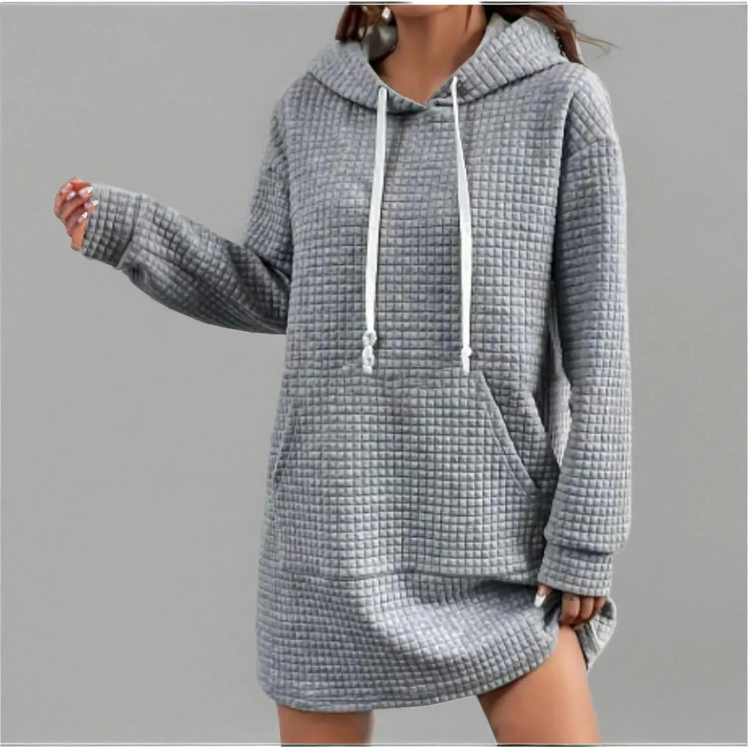 NREALY The Warmy Oversized Hoodie Dress for Womens Hoodies Pullover Long Sleeve Hoodies with Pocket