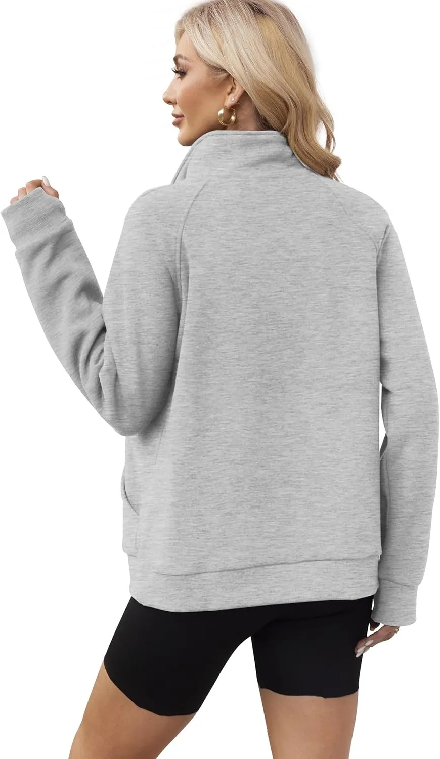 OFEEFAN Women's Full Zip Up Sweatshirt Oversized Fleece Jacket Trendy Hoodies Lightweight Coats with Pockets