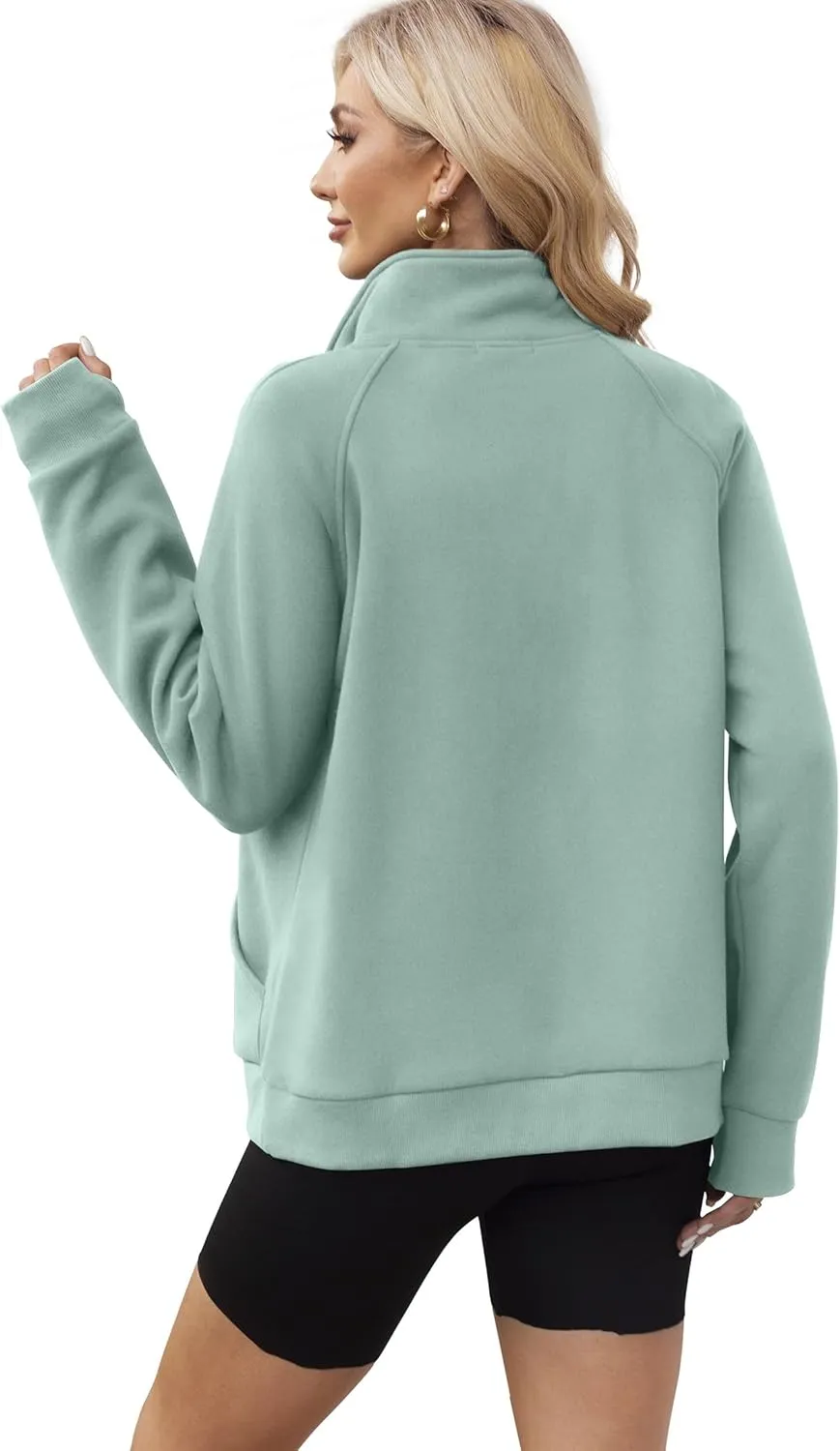 OFEEFAN Women's Full Zip Up Sweatshirt Oversized Fleece Jacket Trendy Hoodies Lightweight Coats with Pockets