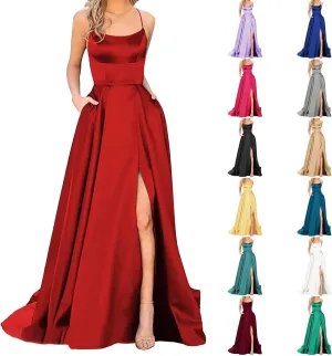 Off Shoulder Prom Evening Gowns Elegant V Neck Short Sleeve Wrap Formal High Split Wedding Guest Dress