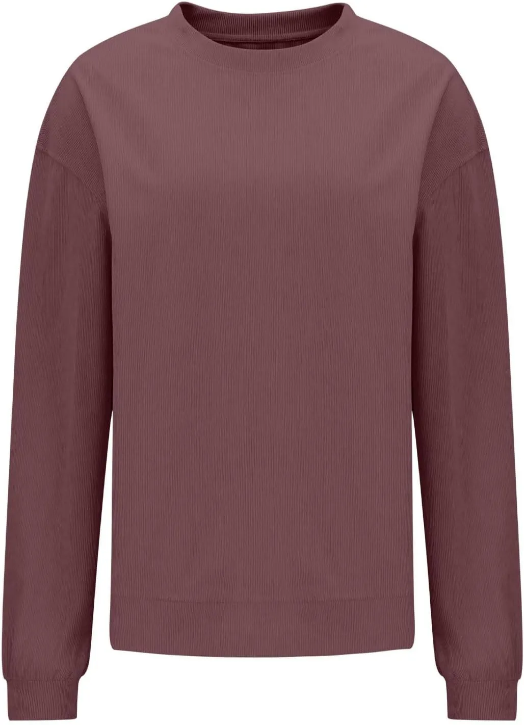 Oversized Crew Neck Sweatshirt Women 2024 Casual Loose Long Sleeve Corduroy Pullover Tops Fall Fashion Outfits Trendy