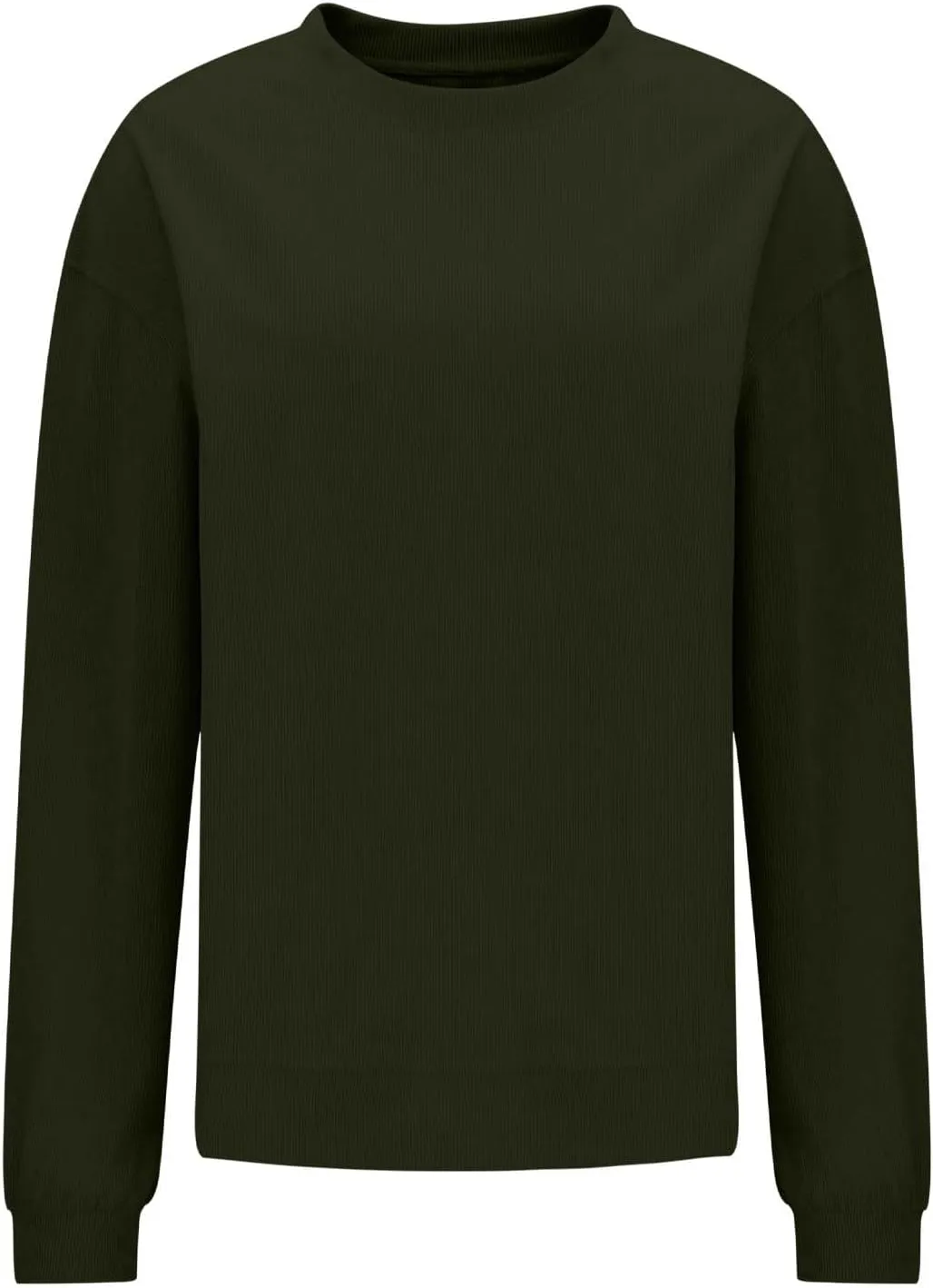 Oversized Crew Neck Sweatshirt Women 2024 Casual Loose Long Sleeve Corduroy Pullover Tops Fall Fashion Outfits Trendy