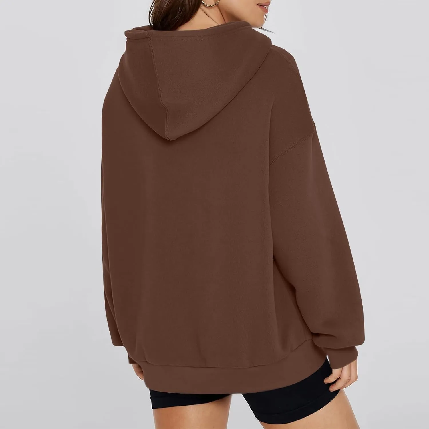 Oversized Hoodie for Women Fleece Sweatshirt with Kangaroo Pockets Long Sleeve Sweaters Pullover Fall Preppy Clothes