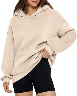 Oversized Hoodie for Women Fleece Sweatshirt with Kangaroo Pockets Long Sleeve Sweaters Pullover Fall Preppy Clothes