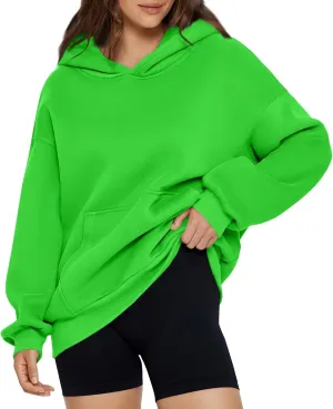 Oversized Hoodie for Women Fleece Sweatshirt with Kangaroo Pockets Long Sleeve Sweaters Pullover Fall Preppy Clothes