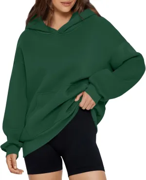 Oversized Hoodie for Women Fleece Sweatshirt with Kangaroo Pockets Long Sleeve Sweaters Pullover Fall Preppy Clothes