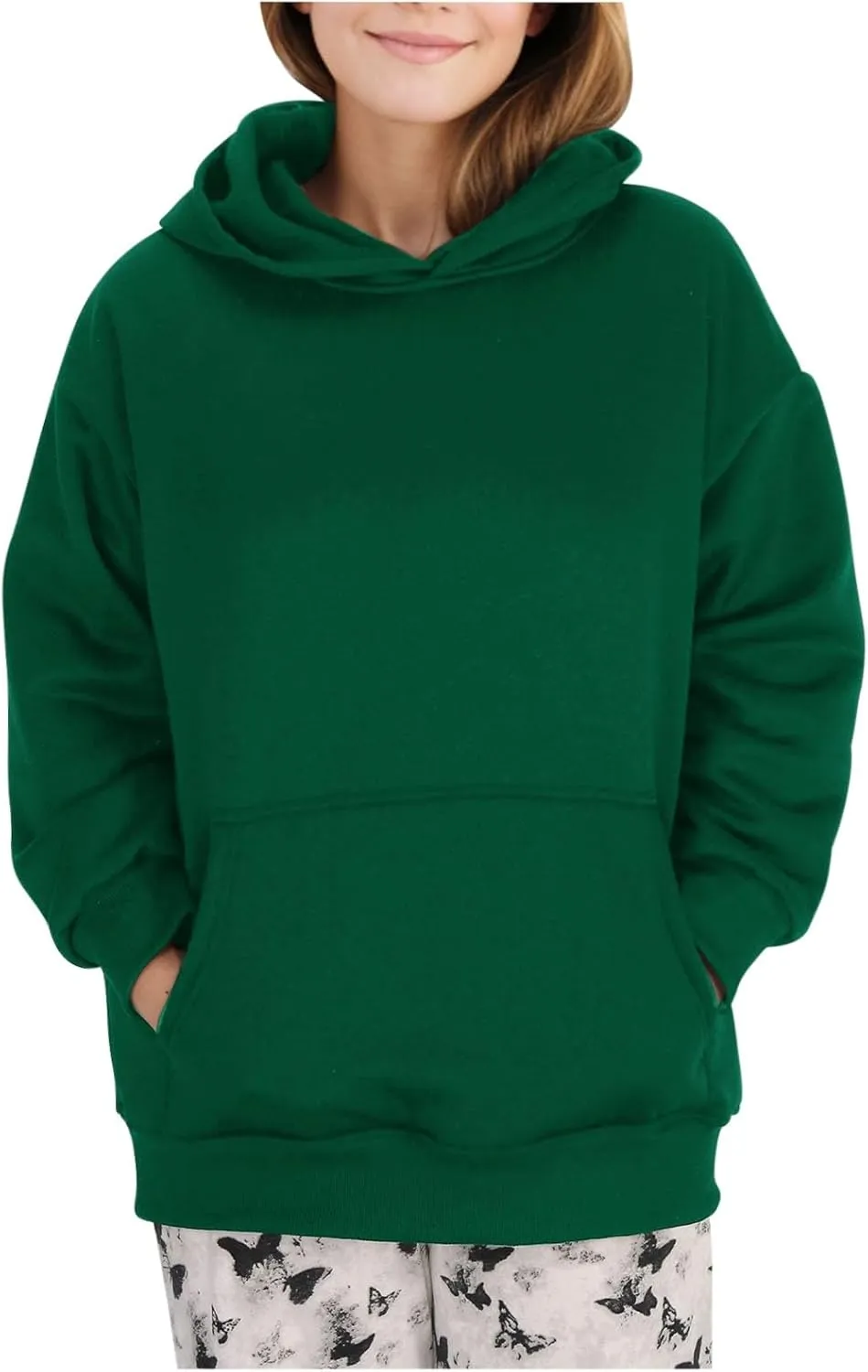 Oversized Hoodies for Women 2024 Stylish Baggy Solid Basic Pullover Sweatshirts Casual Outdoor Comfy Soft Fall Outfit
