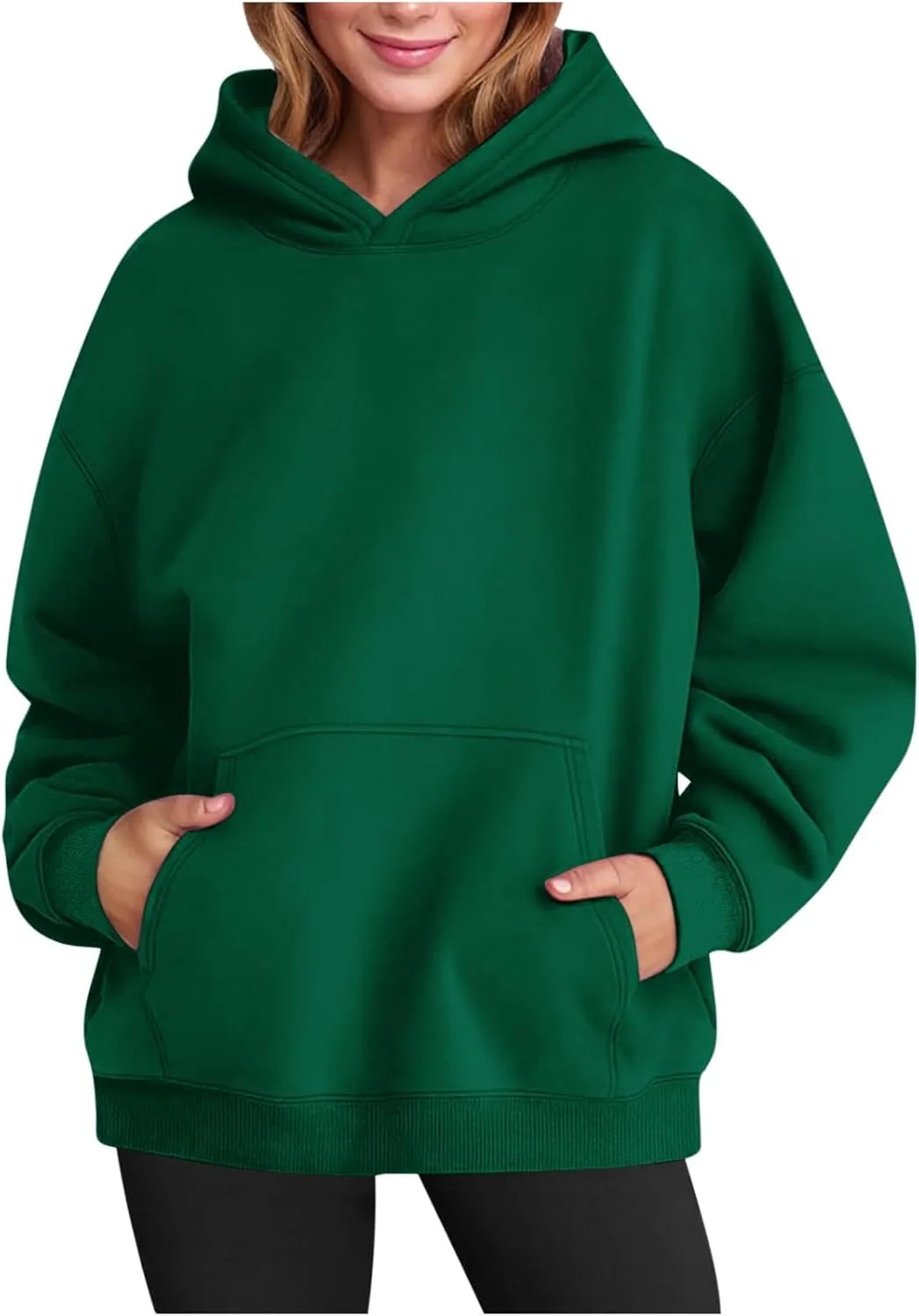 Oversized Hoodies for Women 2024 Stylish Baggy Solid Basic Pullover Sweatshirts Casual Outdoor Comfy Soft Fall Outfit