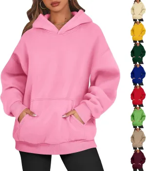 Oversized Hoodies for Women Cute Fleece Hooded Sweatshirt Pullover Long Sleeve Fall Preppy Sweatshirts with Pockets