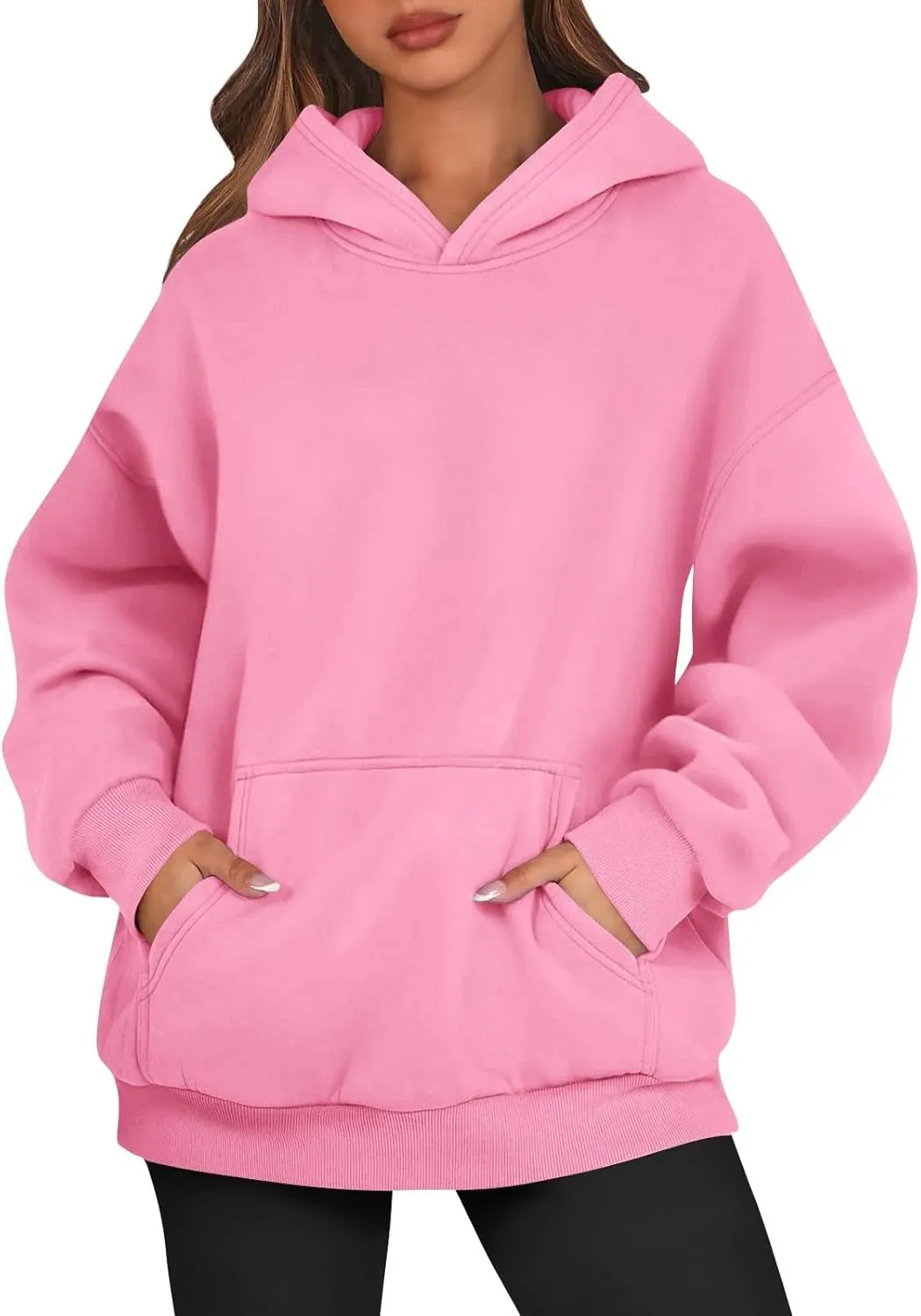 Oversized Hoodies for Women Cute Fleece Hooded Sweatshirt Pullover Long Sleeve Fall Preppy Sweatshirts with Pockets