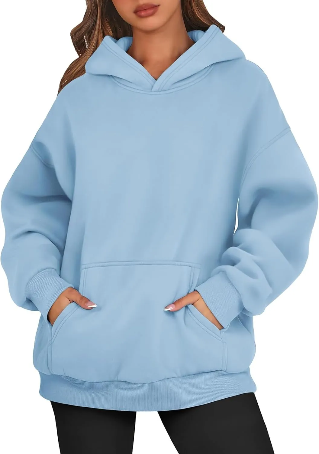 Oversized Hoodies for Women Fleece Plus Size Sweatshirts with Pocket Casual Pullover Tops Fall Winter Outfits