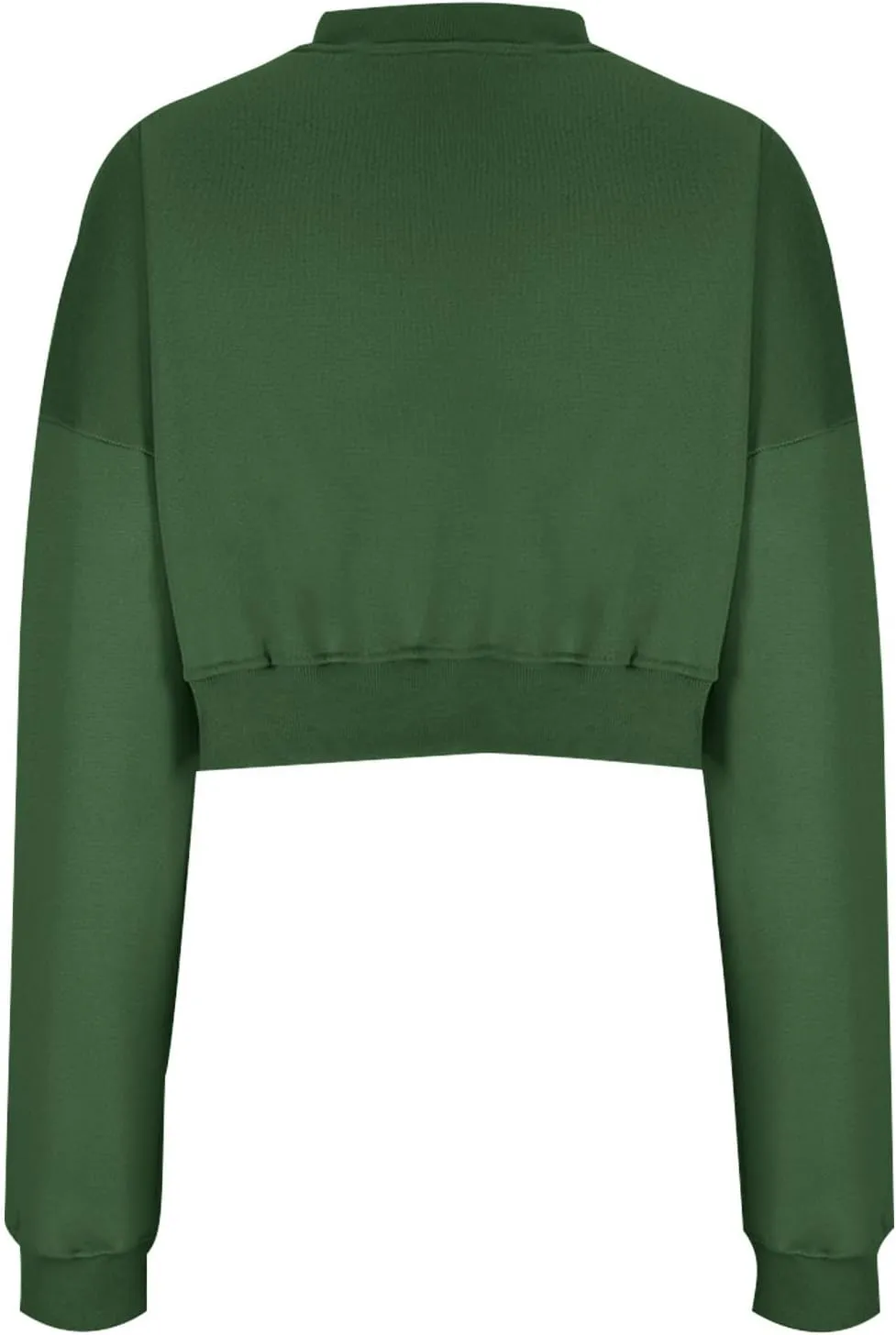 Oversized Sweatshirt Women Loose Fit v Neck Fleece Lined Cropped Shirts Drop Sleeve Solid Pullover Hoodies No Hood
