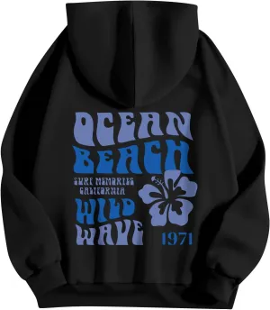 Palm Puff Hoodie Hoodies for Women Teen Girls Long Sleeve Casual Graphic Hoodies Drawstring Oversized Hoodies
