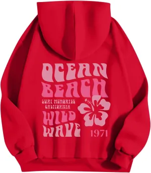 Palm Puff Hoodie Hoodies for Women Teen Girls Long Sleeve Casual Graphic Hoodies Drawstring Oversized Hoodies