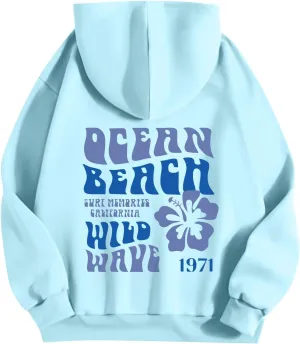 Palm Puff Hoodie Hoodies for Women Teen Girls Long Sleeve Casual Graphic Hoodies Drawstring Oversized Hoodies
