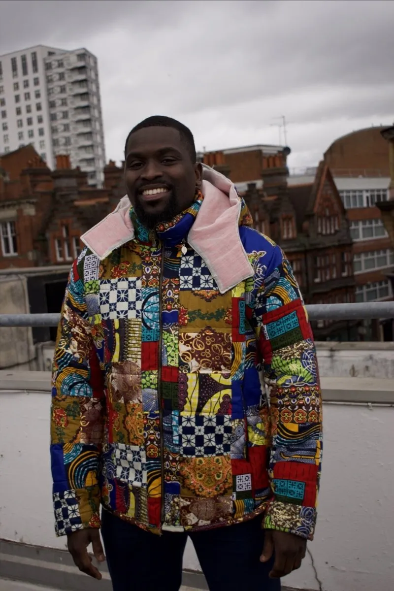 Patchwork African Puffer Jacket - African Winter Coat