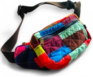 Patchwork Quilted Water Resistant Lining Eye Catching Fanny Pack for Travel (Multi Color_5.08x20.82x12.27 cm) |2