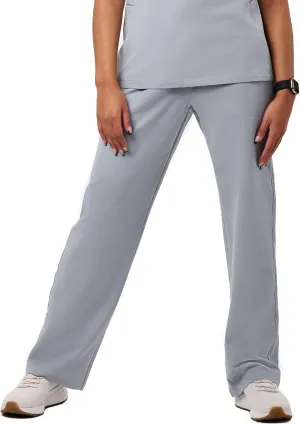 Peelz Sara 4-Pocket Straight-Leg Scrub Pants for Women - Soft Stretch Fabric Scrubs, Elastic Waistband, Comfort Fit