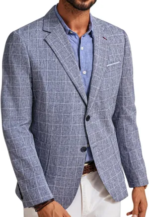 PJ PAUL JONES Mens Casual Sport Coats Two Buttons Lightweight Business Sport Blazer