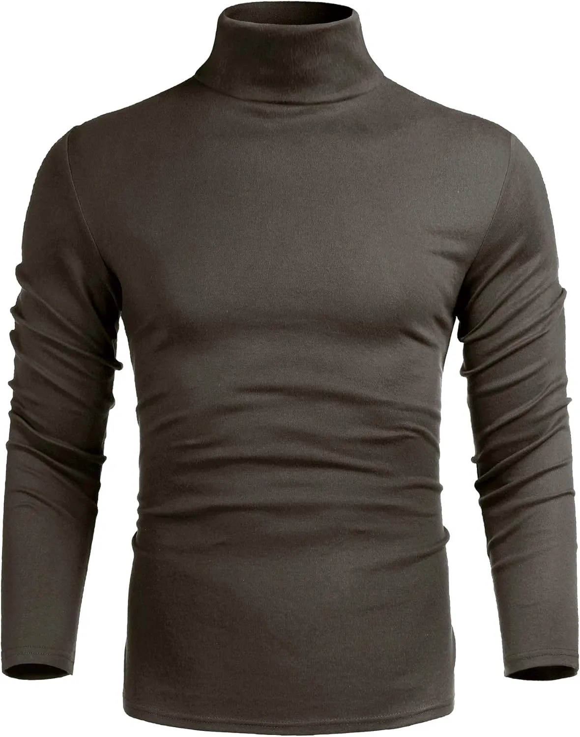 Poriff Men's Casual Slim Fit Basic Tops Knitted Lightweight Turtleneck Pullover Sweater