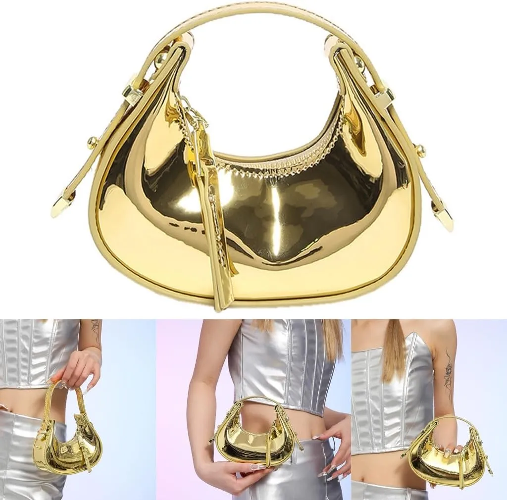 PU 1eather Evening Bag for Women Elegant Purse Evening Handbag Evening Bag Eye-catching Dumplings Bag