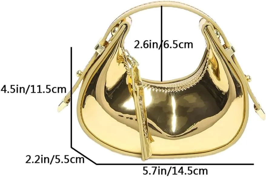 PU 1eather Evening Bag for Women Elegant Purse Evening Handbag Evening Bag Eye-catching Dumplings Bag