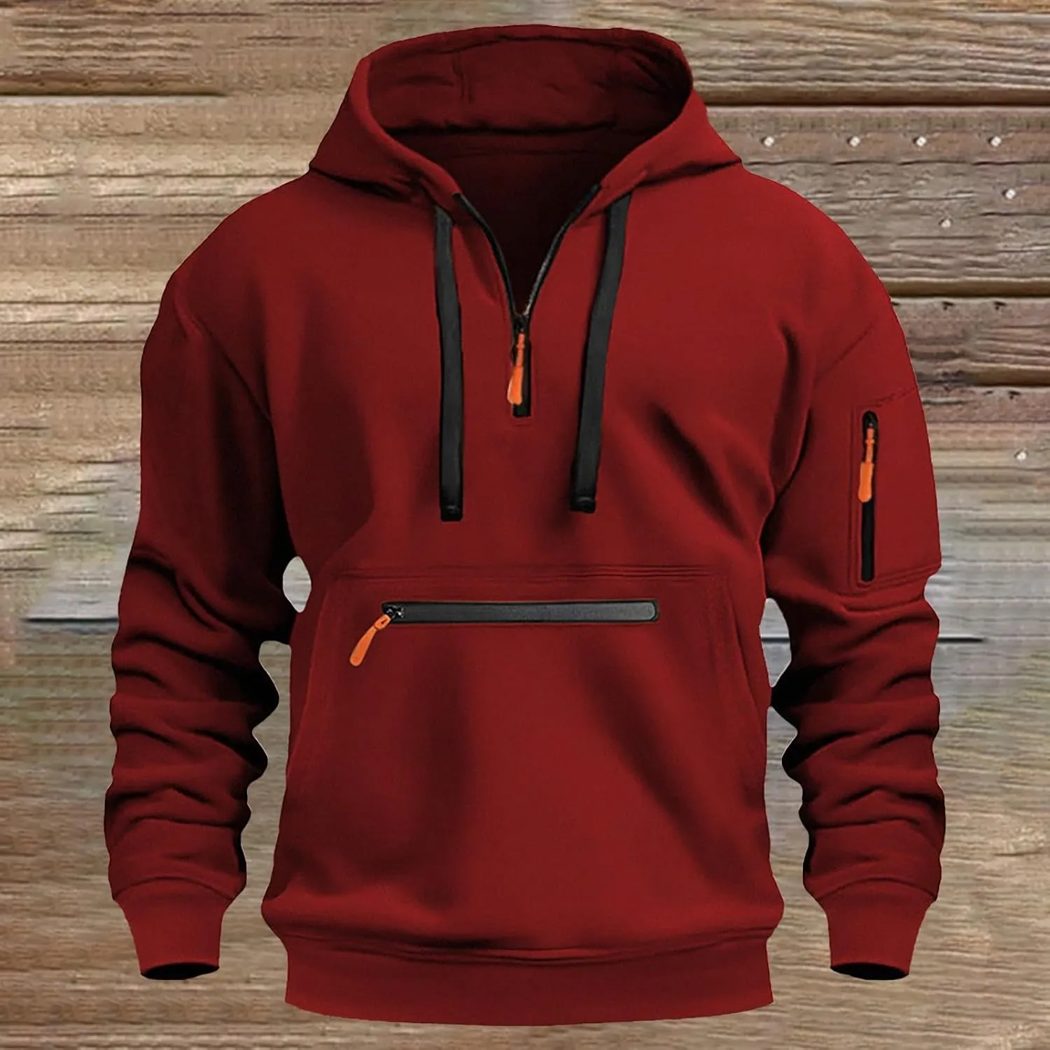 Quarter Zip Pullover Tactical Hoodies For Men Vintage Workout Hoodies With Pockets Military Tactical Sweatshirt