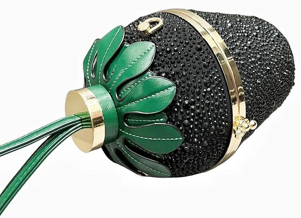 Rhinestone strawberry handbag for women, Cute rhinestone strawberry crossbody bag,Special evening clutch bag.