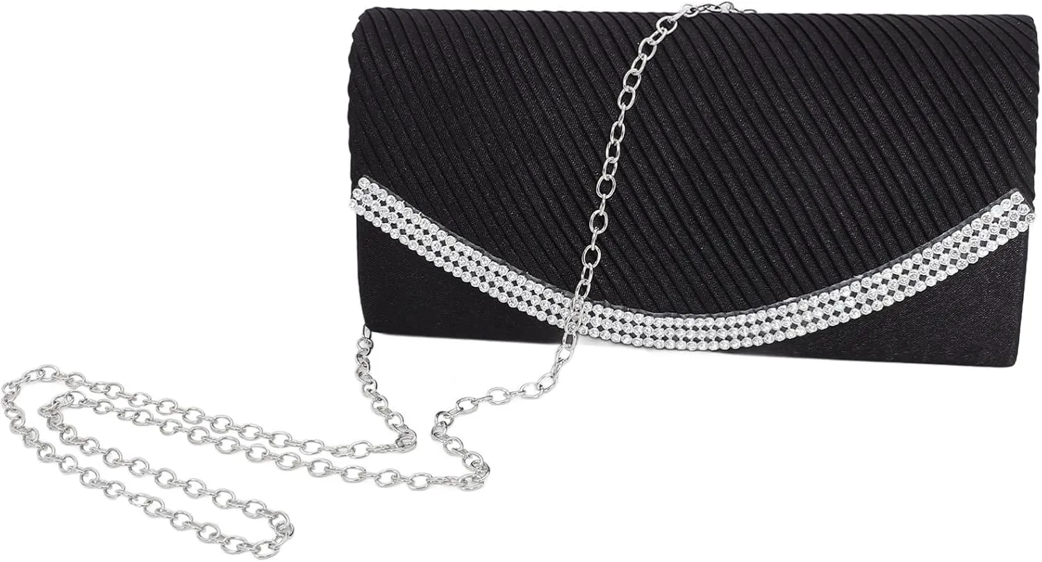 SAFIGLE Evening Party Hand Bag Women Clutch Purse Fashionable Clutch Bag Crossbody Evening Bag with Chain