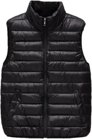 SaoBiiu Men Sleeveless Jacket Vest Winter Cotton-Padded Coats Vests Stand Collar Warm Loose Zipper Waistcoats