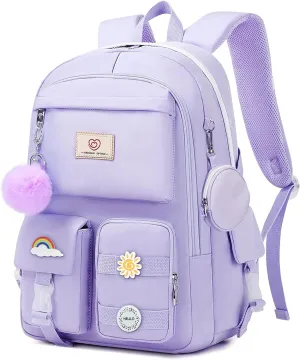 School Backpack For Girls - Cute Girls Backpack For Teens Women College Middle High School - Students Bookbag Travel Daypack,18 Multifunctional Large Capacity