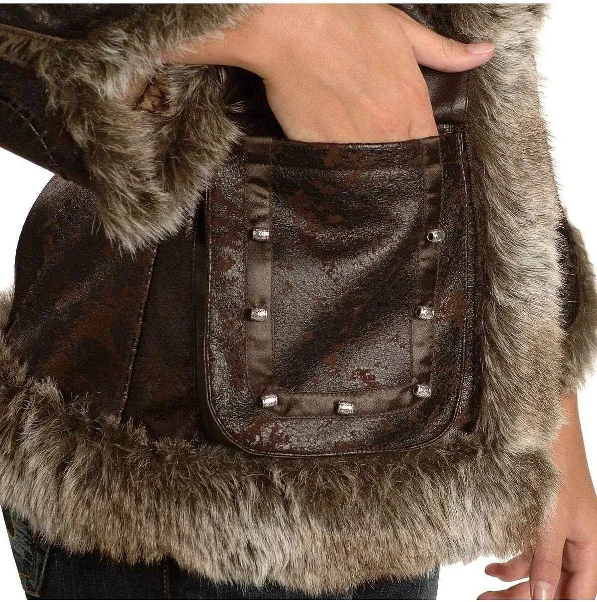 Scully Women's Faux Leather and Fur Jacket - 8013