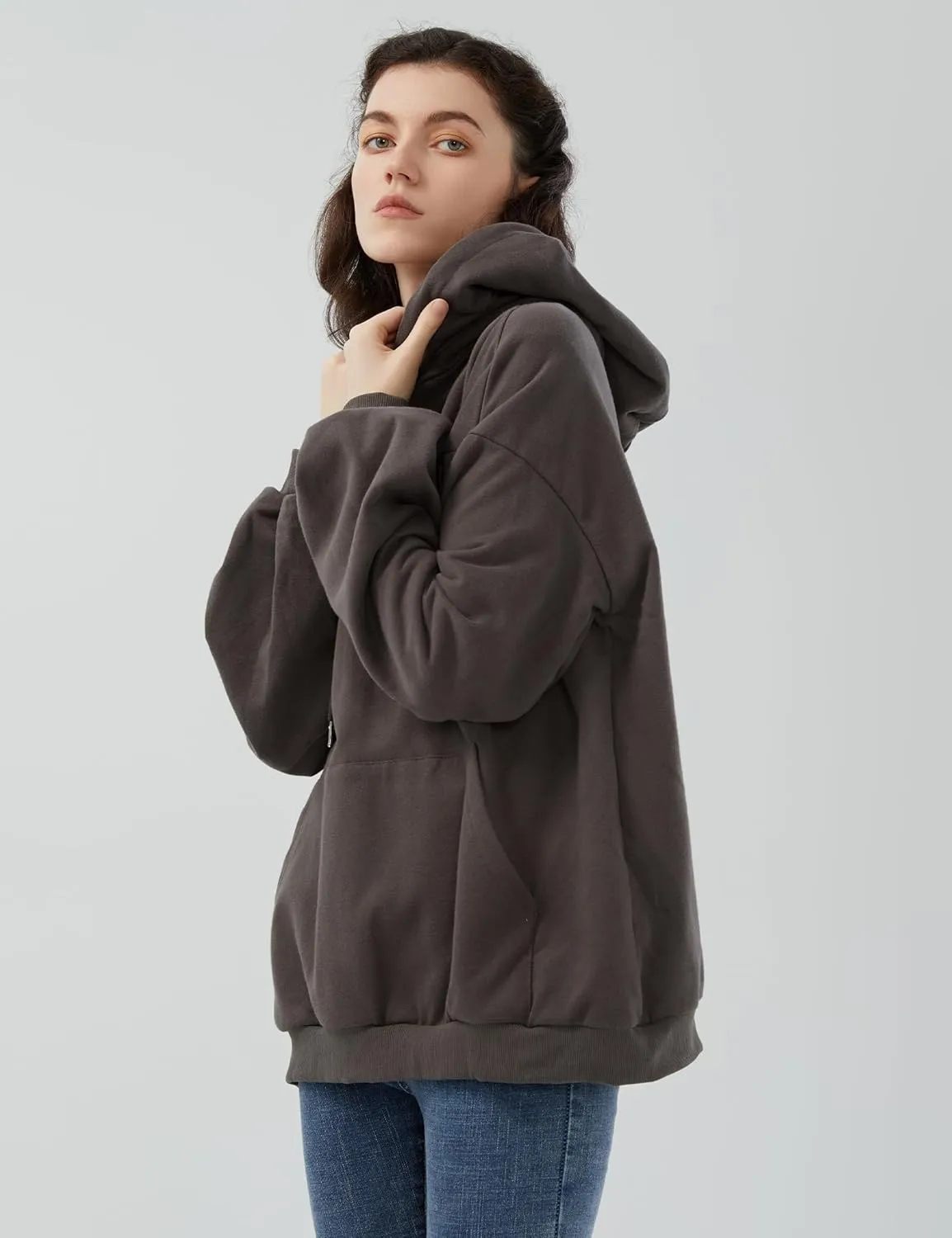 SDEER Womens Oversized Hoodies Sweatshirts Casual Loose Long Sleeve Drawstring Hooded Pullover Fall Winter Tops