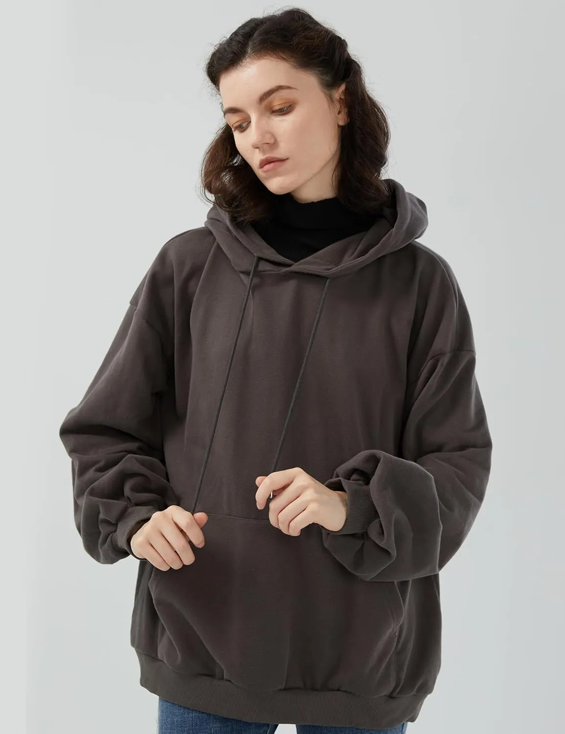 SDEER Womens Oversized Hoodies Sweatshirts Casual Loose Long Sleeve Drawstring Hooded Pullover Fall Winter Tops