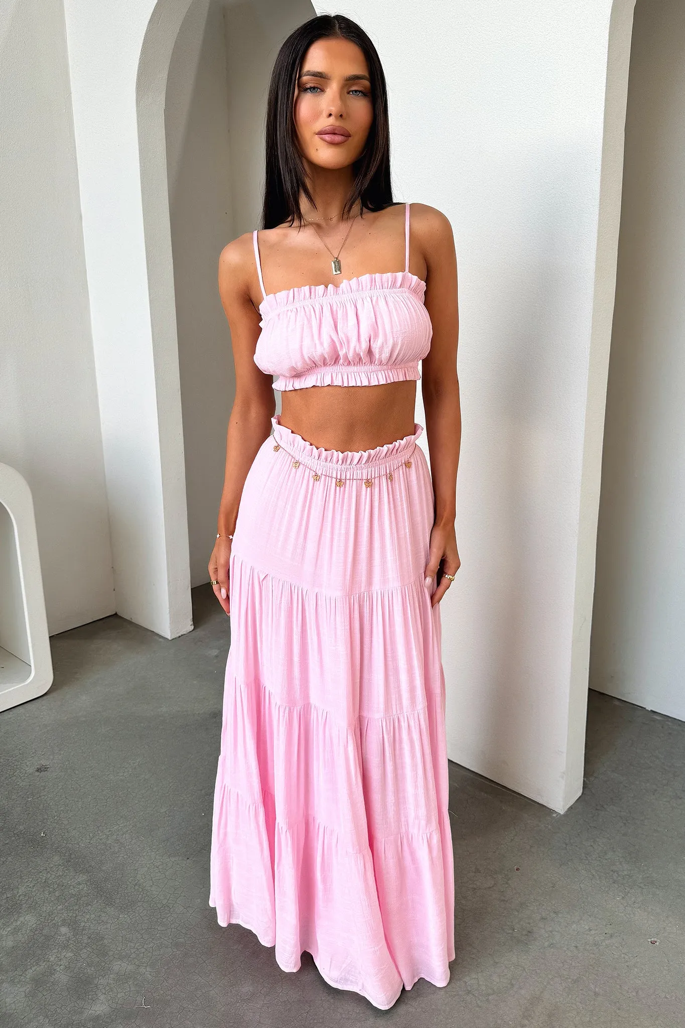 Selina Maxi Skirt - Baby Pink