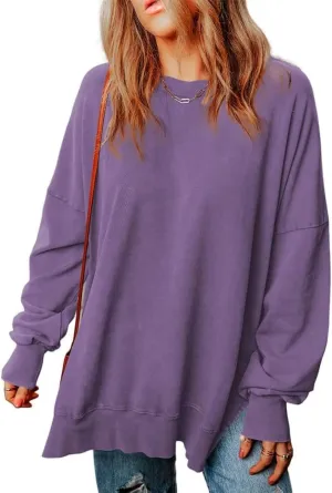SHEWIN Womens Sweatshirt Casual Long Sleeve Crewneck Lightweight Pullover Tops Loose Sweatshirts