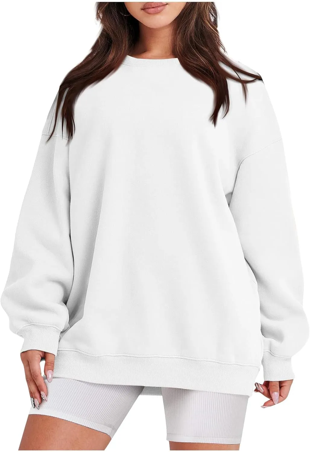 slqdgmryz Crew Neck Sweatshirts Women Oversized Preppy Sweatshirt Loose Fit Long Sleeve Fleece Pullover Crewneck Y2k Hoodie