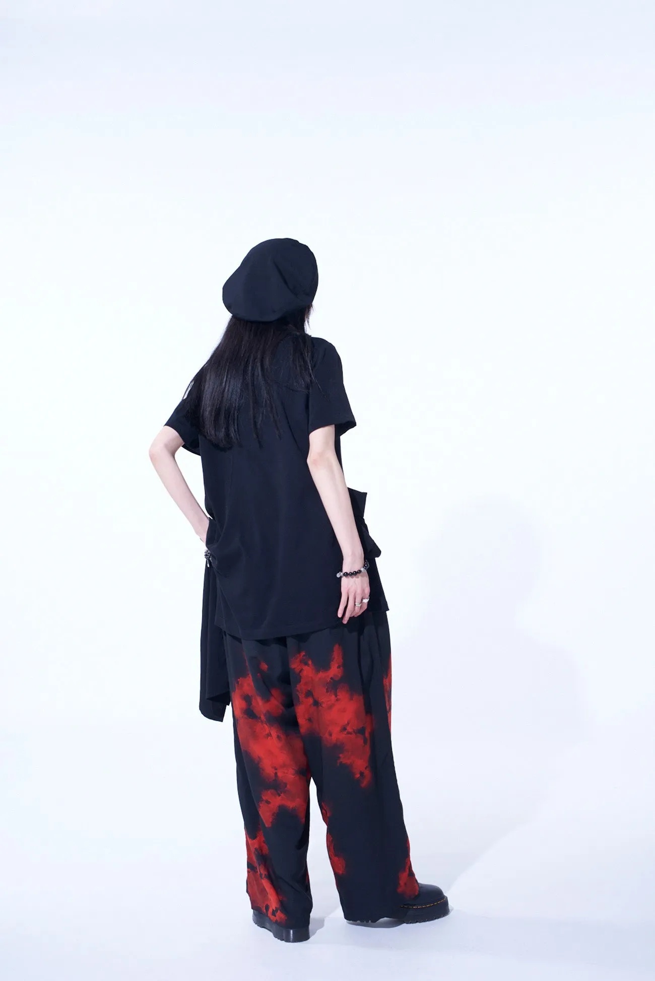 SOFT JERSEY CREPE de CHINE POCKET SIde SLIT KNOT T-SHIRT