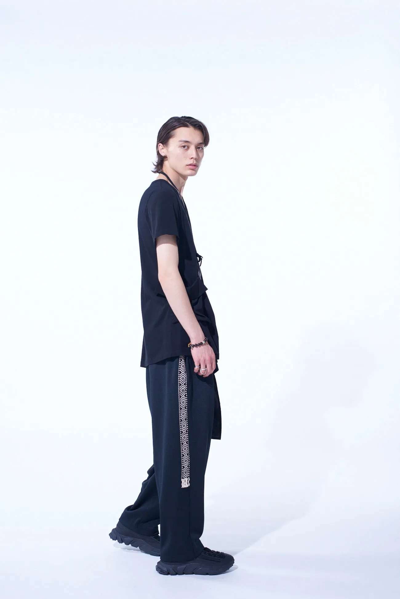 SOFT JERSEY CREPE de CHINE POCKET SIde SLIT KNOT T-SHIRT