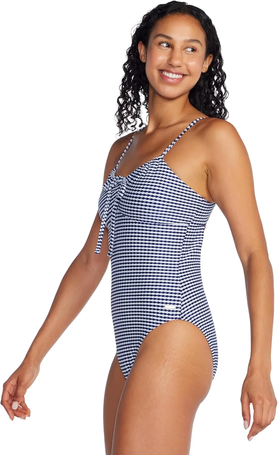 Speedo Women's Swimsuit One Piece V-Neck Strappy Back Contemporary Cut
